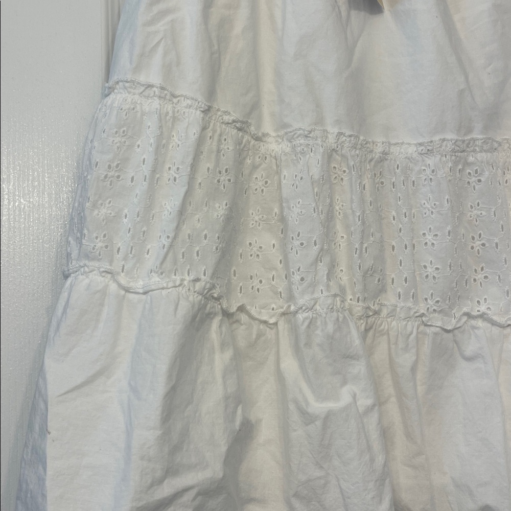 Women’s midi skirt White A-Line Skirt size Large Studio West - Picture 2 of 7